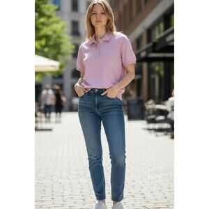 EVERLANE Top Size XXS Relaxed Fit Polo Lilac Purple NEW Stretch